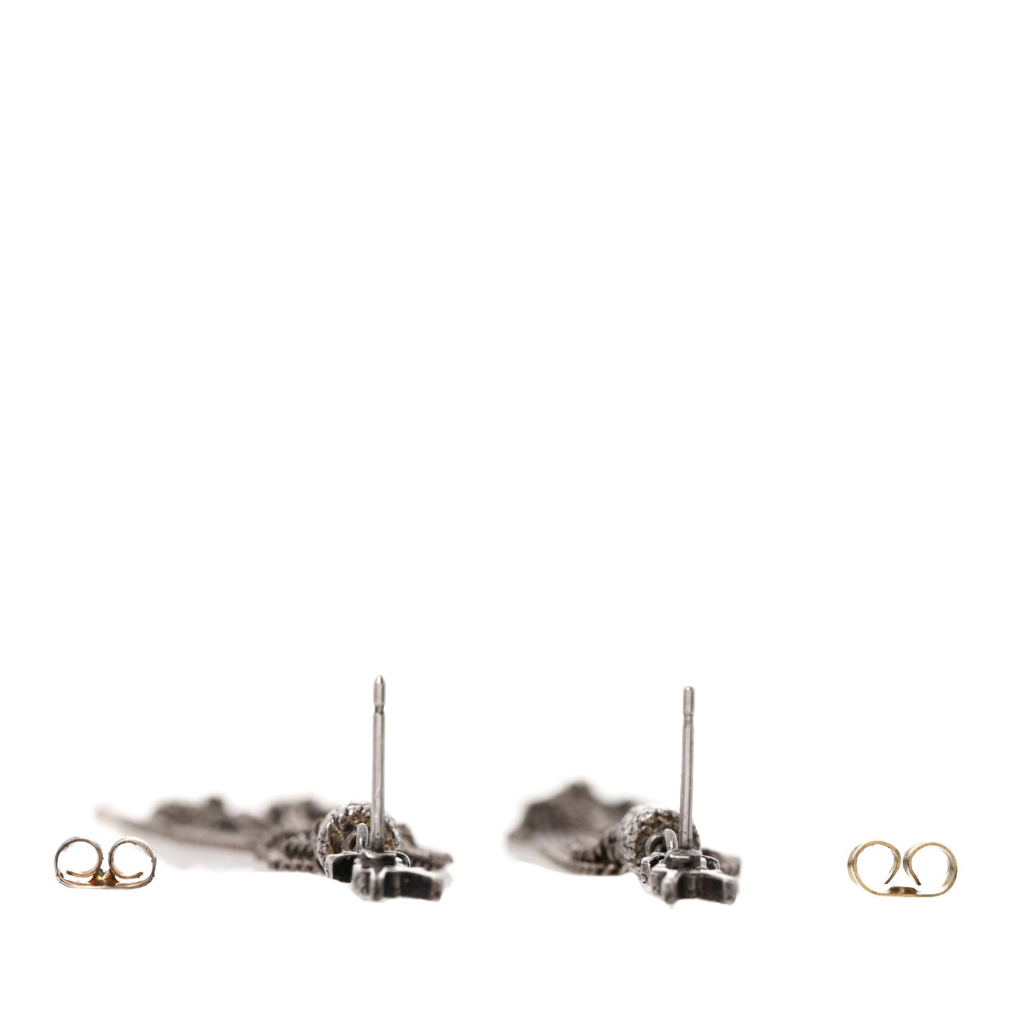 Metal Monogram Loulou Tassel Earrings Silver