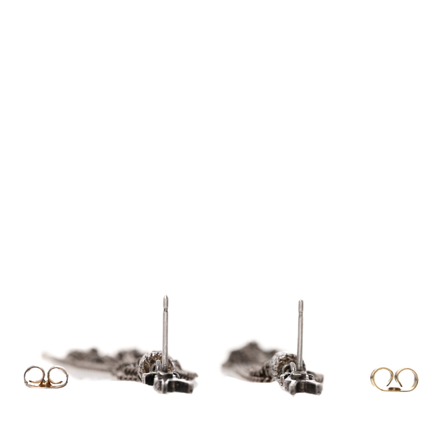 Saint Laurent Metal Monogram Loulou Tassel Earrings Silver 3 of 3
