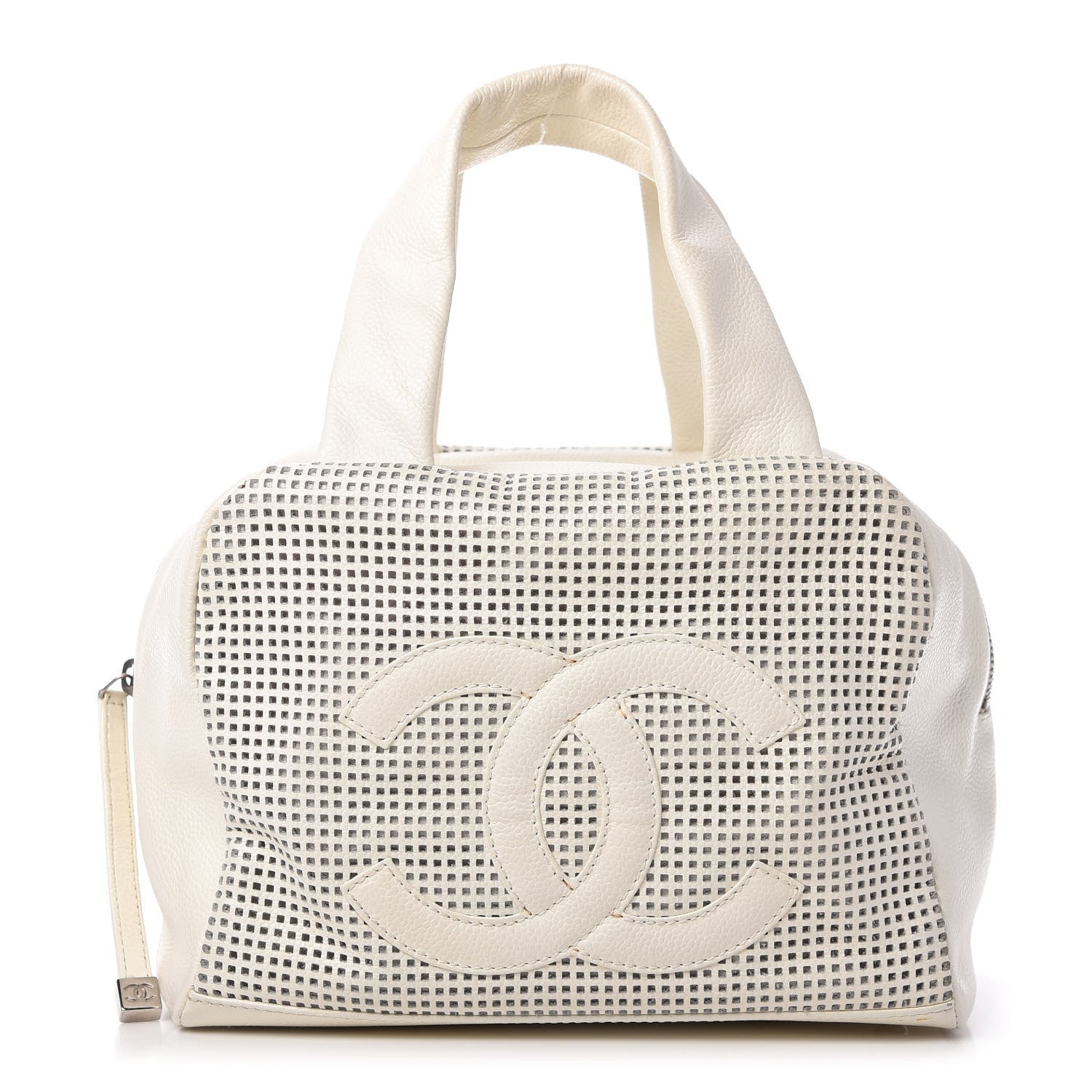 Chanel Caviar Perforated Bowler White 1 of 12