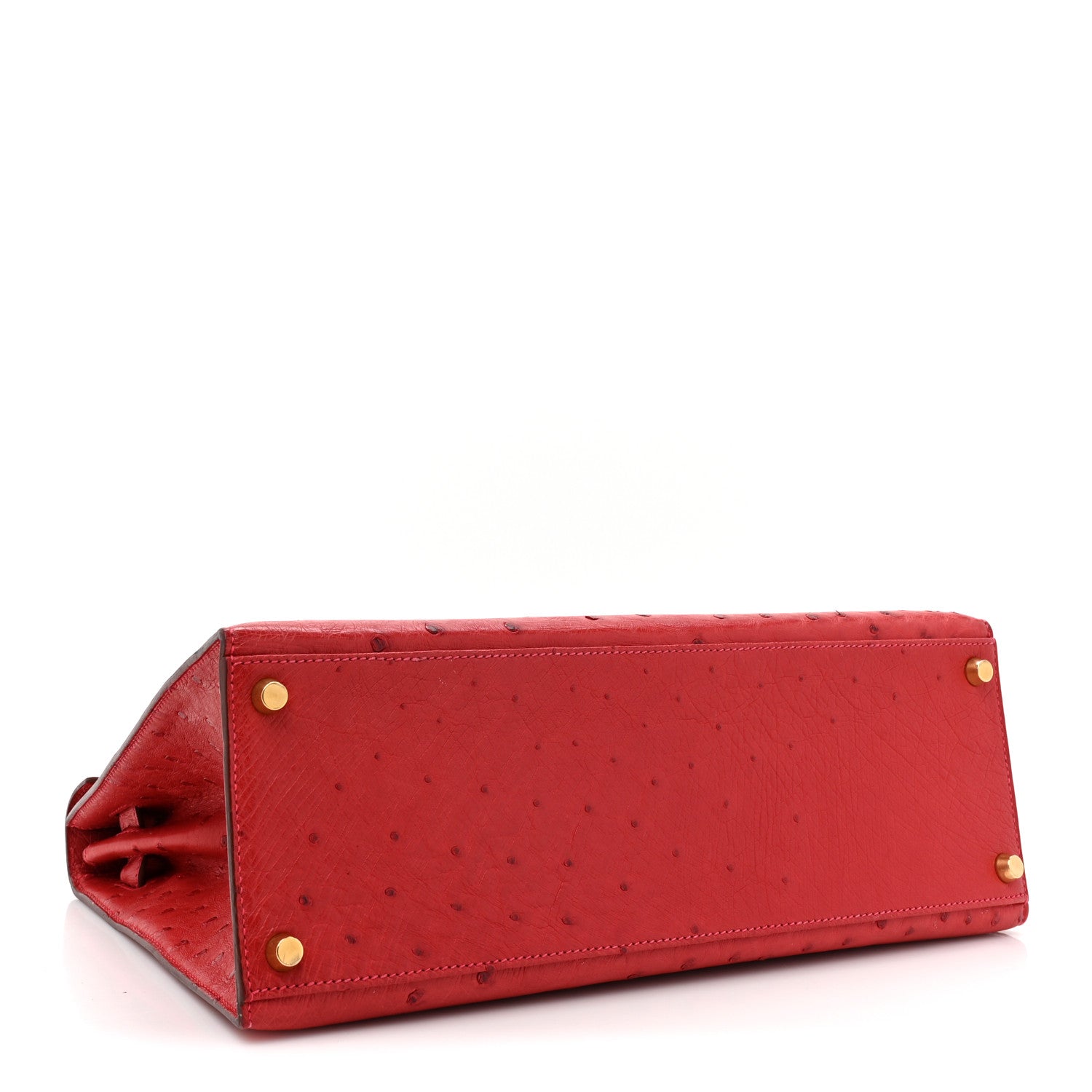 Hermes Ostrich Kelly Sellier 32 Rouge Vif 4 of 16