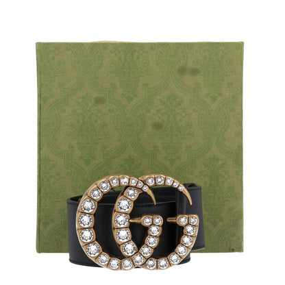 Gucci Calfskin Crystal Double G 55mm Belt 80 32 Black 6 of 6