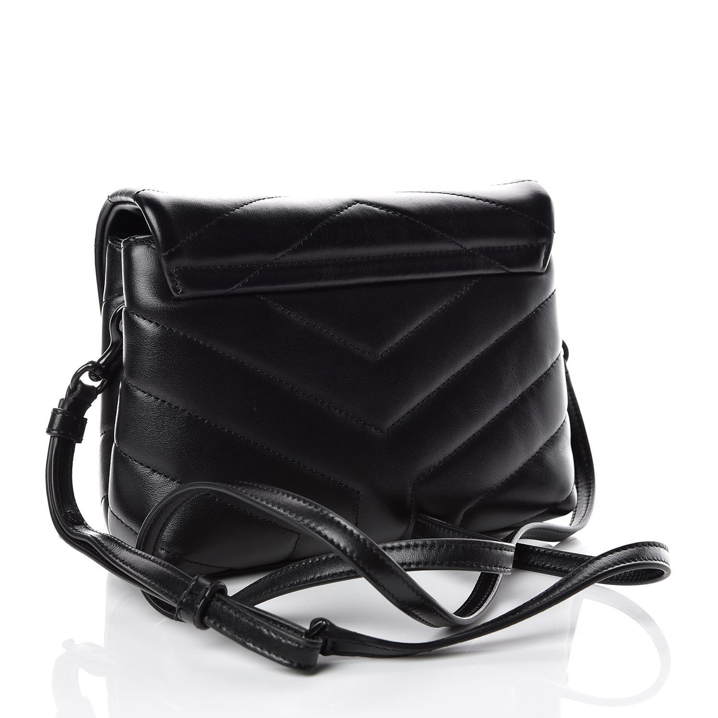Calfskin Y Quilted Monogram Toy Loulou Crossbody Bag Black