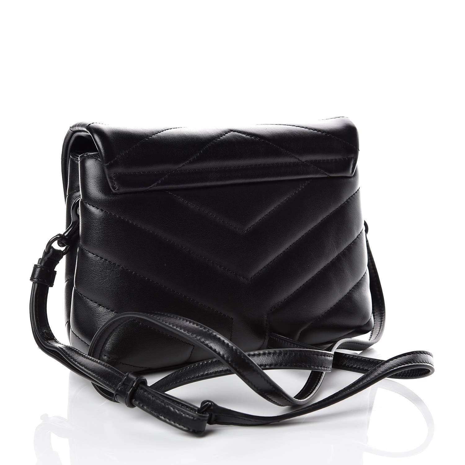 Saint Laurent Calfskin Y Quilted Monogram Toy Loulou Crossbody Bag Black 3 of 12