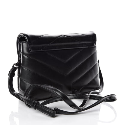 Saint Laurent Calfskin Y Quilted Monogram Toy Loulou Crossbody Bag Black 3 of 12