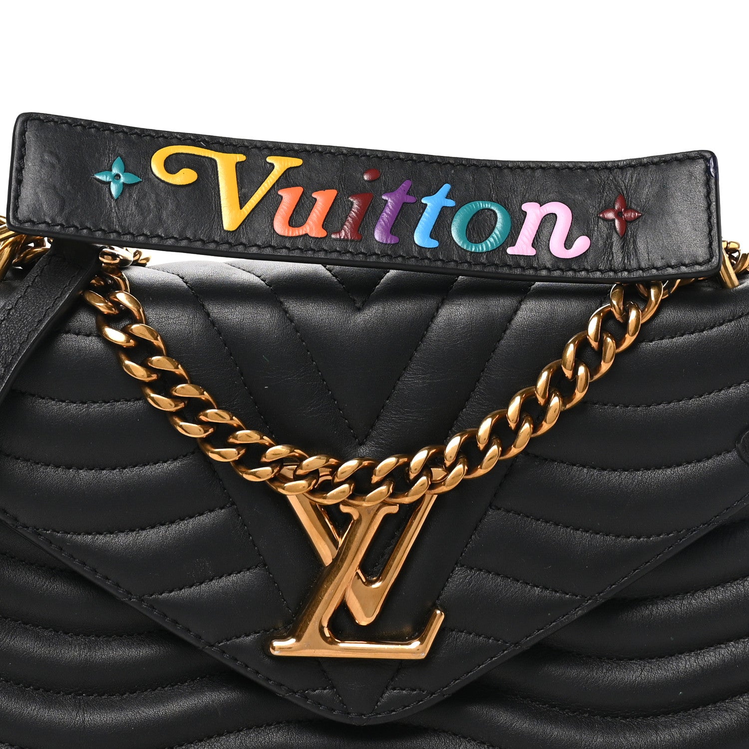 Louis Vuitton Calfskin New Wave Chain MM Black 7 of 9