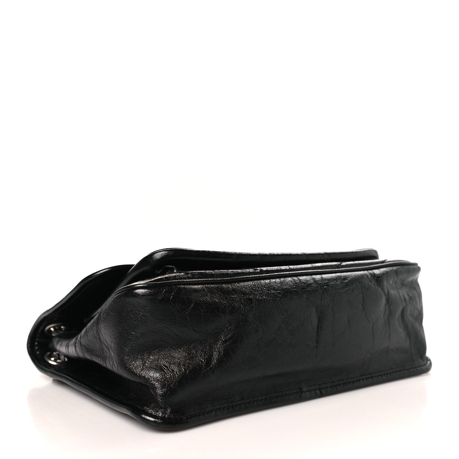 Saint Laurent Crinkled Calfskin Matelasse Monogram Medium Niki Chain Satchel Black 4 of 10