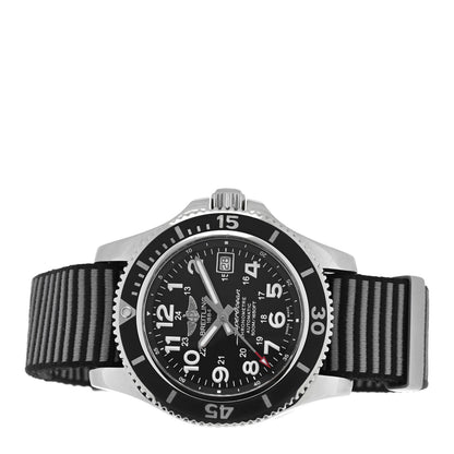Breitling Stainless Steel Fabric 42mm Super Ocean Chronometer Automatic Watch Black A17365 2 of 5