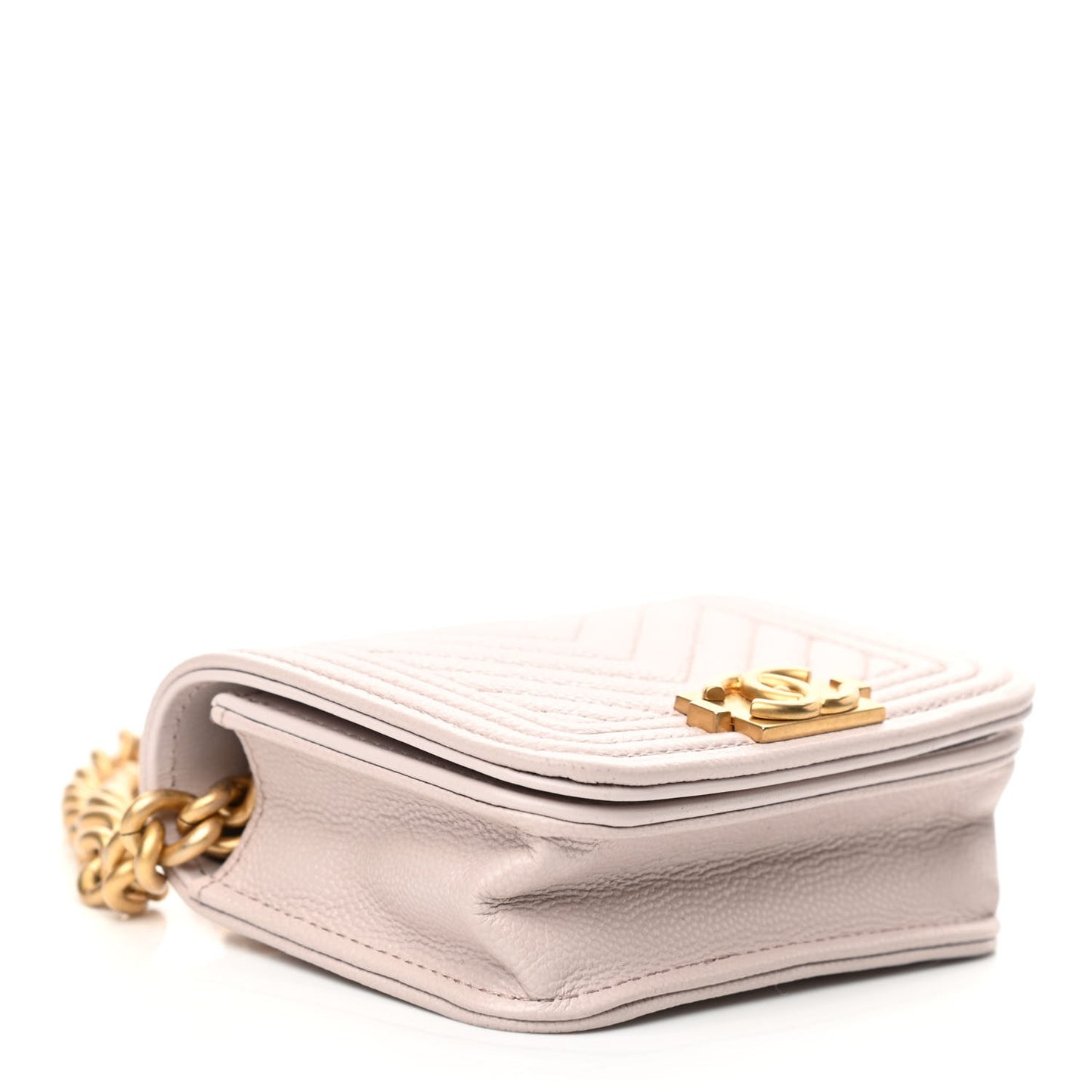 Caviar Chevron Boy Flap Waist Belt Bag Light Purple