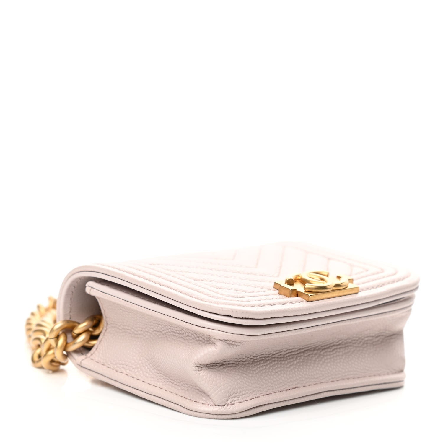 Chanel Caviar Chevron Boy Flap Waist Belt Bag Light Purple 4 of 12