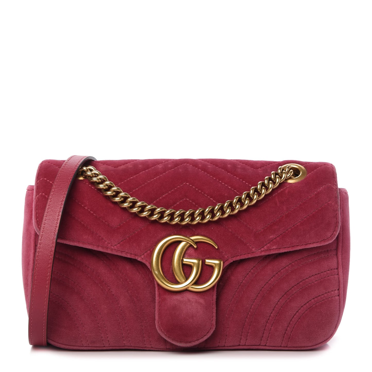 Velvet Matelasse Small GG Marmont Shoulder Bag Light Raspberry Rose