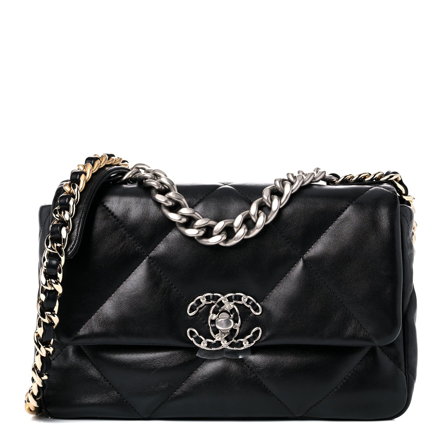 Chanel Lambskin Quilted Medium Chanel 19 Flap Black 1 of 10