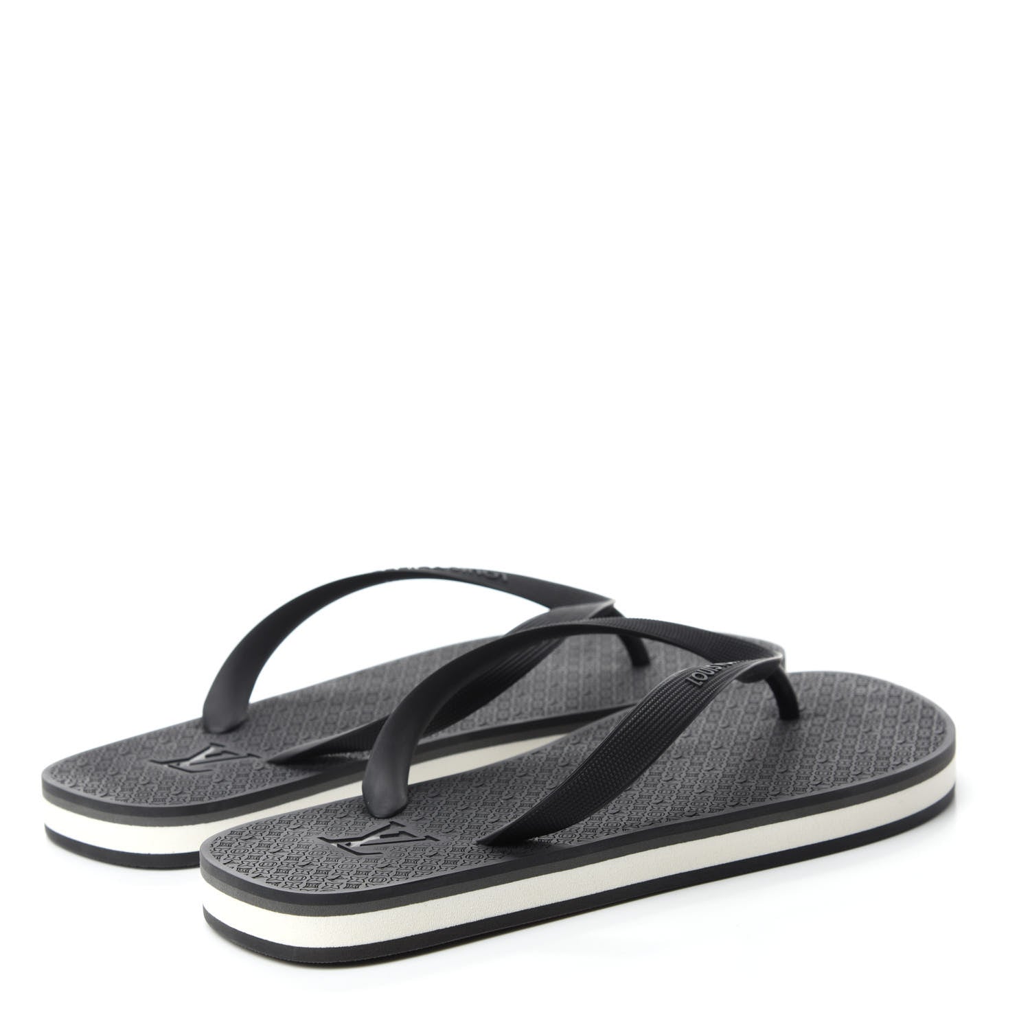 Louis Vuitton Rubber Mens Molitor Thong Sandals 7 Black 4 of 8