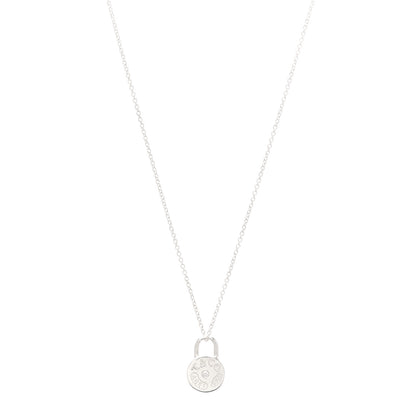 Tiffany Sterling Silver Diamond 1837 Circle Lock Necklace 1 of 5