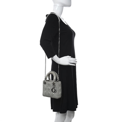 Christian Dior Metallic Nubuck Cannage Mini Lady Dior Silver 2 of 14