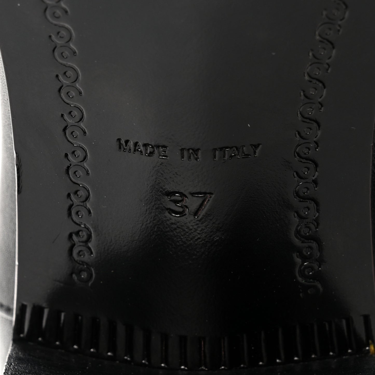 Calfskin CC Logo Mid Calf Boots 37 Grey Black