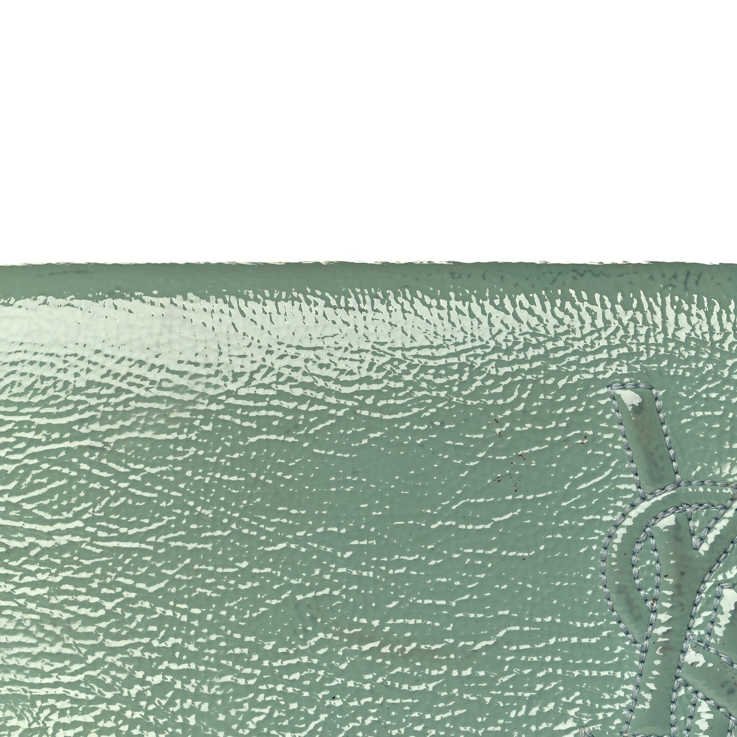 Textured Patent Monogram Large Belle De Jour Clutch Turquoise