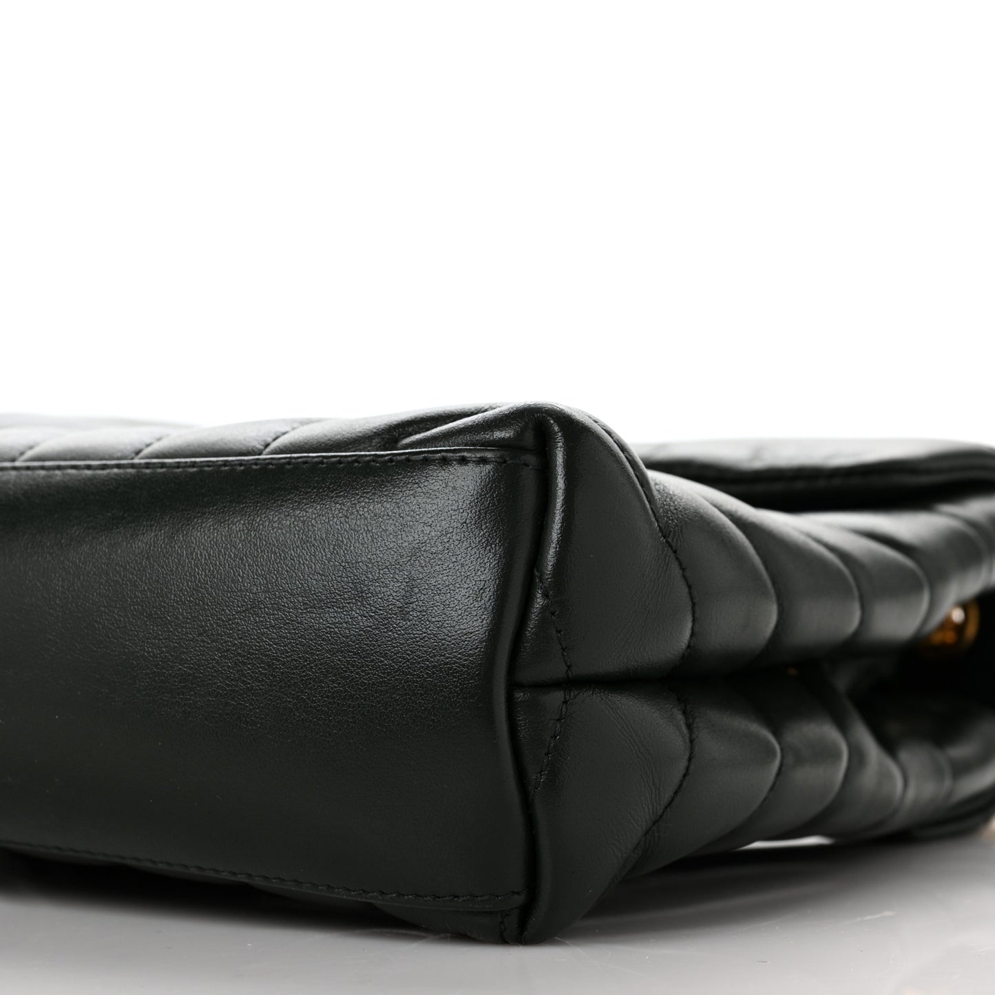 Calfskin Y Quilted Monogram Small Loulou Chain Satchel Olive