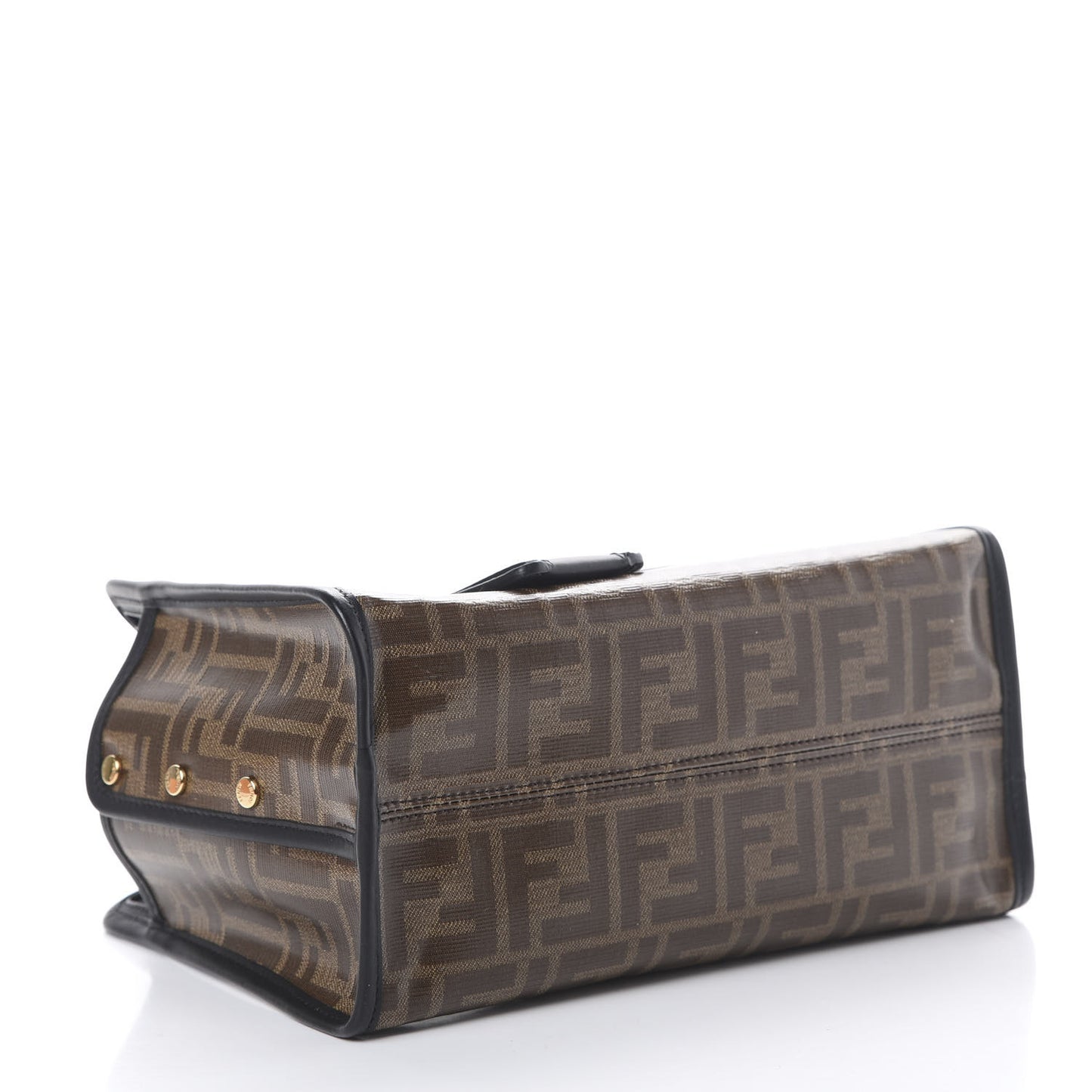 Glazed Fabric Vitello Century FF 1974 Stamp Patch Mini Peekaboo Defender Cover Mogano Panna Black