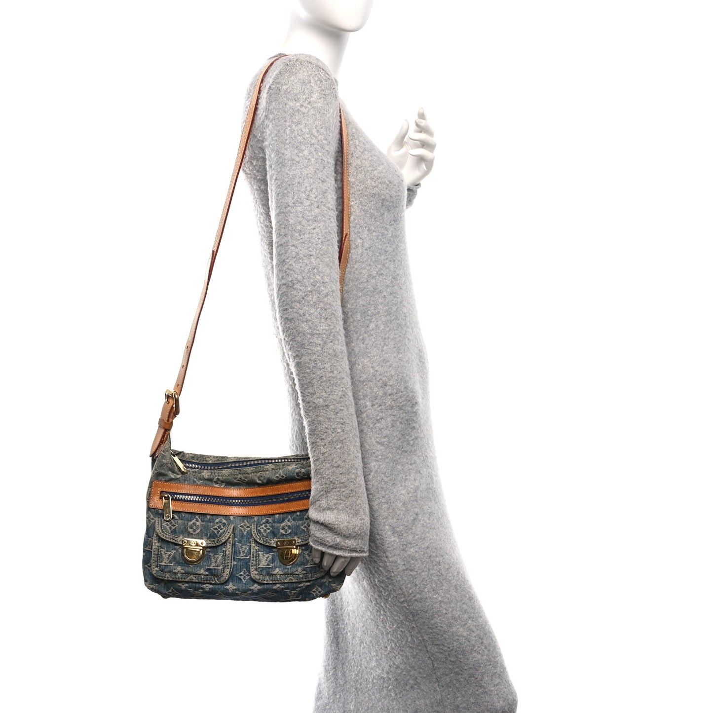 Monogram Denim Baggy PM Blue