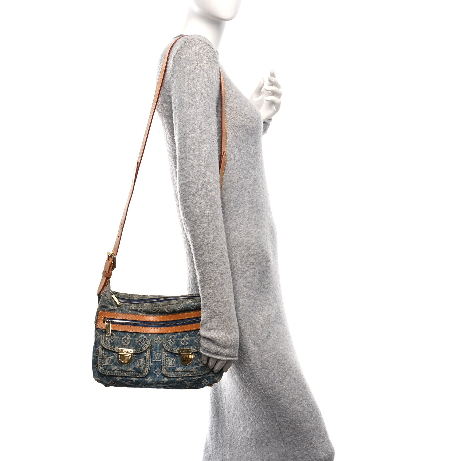 Louis Vuitton Monogram Denim Baggy PM Blue 2 of 9