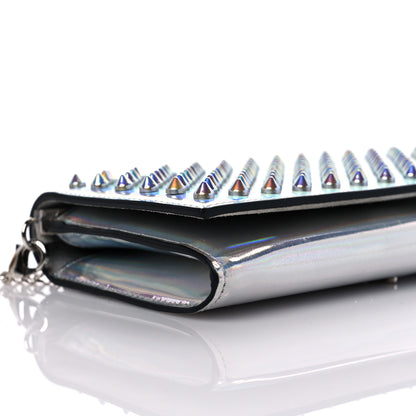 Christian Louboutin Metallic Calfskin Spikes Paloma Clutch Silver 8 of 13