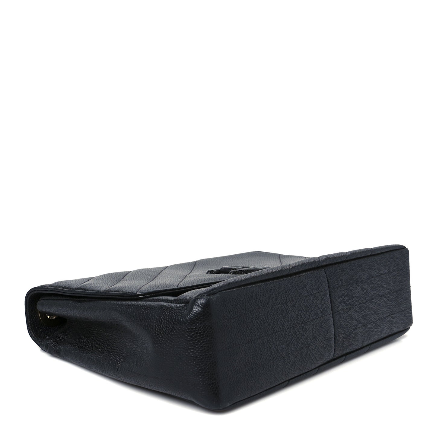 Caviar Diagonal Quilted Jumbo Single Flap Black
