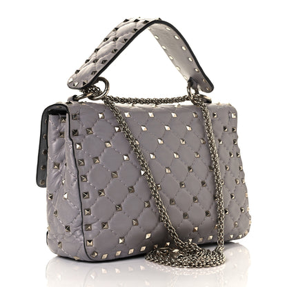 Valentino Garavani Nappa Medium Rockstud Spike Shoulder Bag Grey 3 of 9