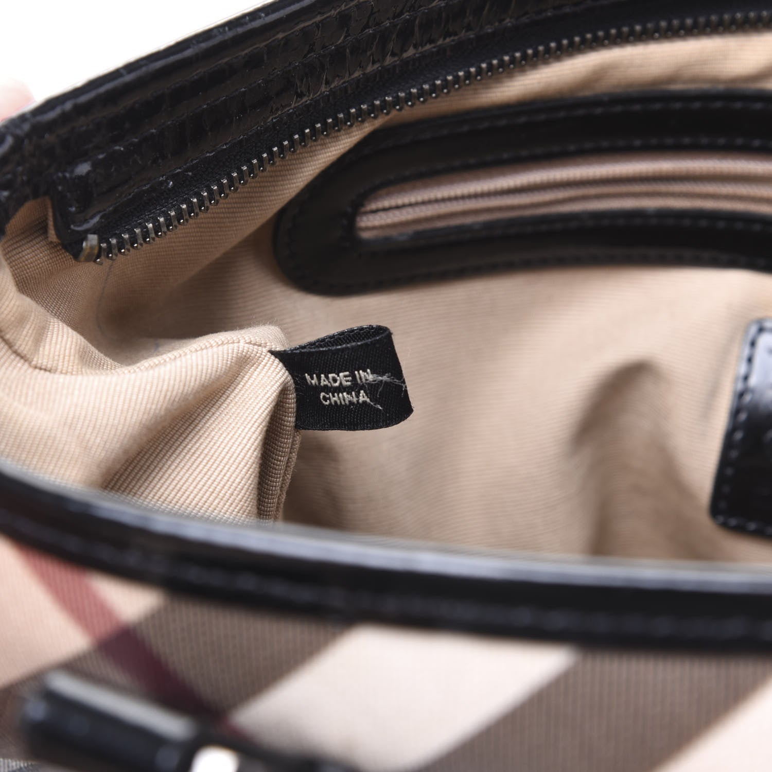 Burberry Patent Trim Nova Check Shopper Tote Black 10 of 12