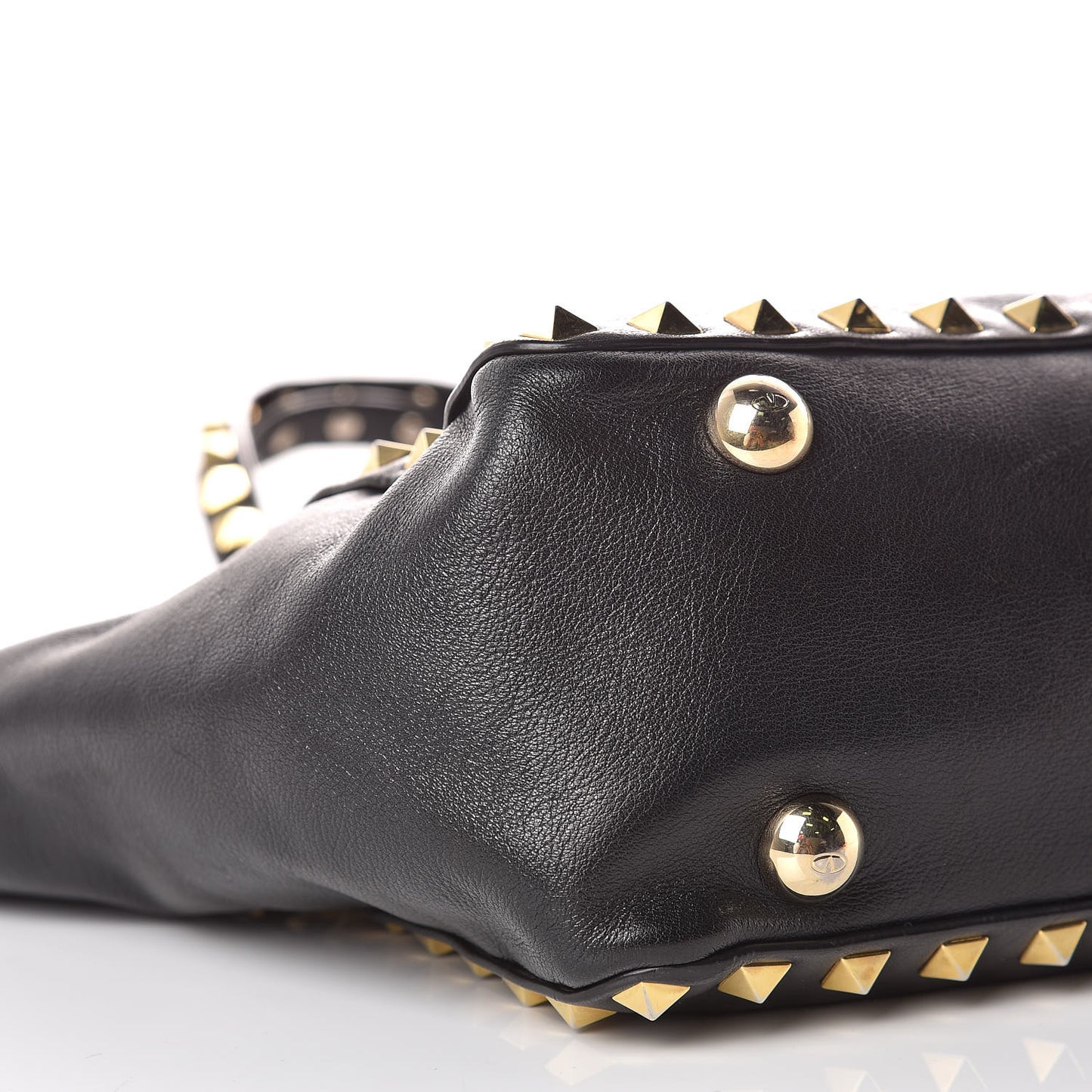 Vitello Mini Rockstud Tote Black