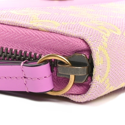 Gucci Calfskin GG Monogram GG Marmont Zip Around Wallet Lilac Yellow 9 of 10