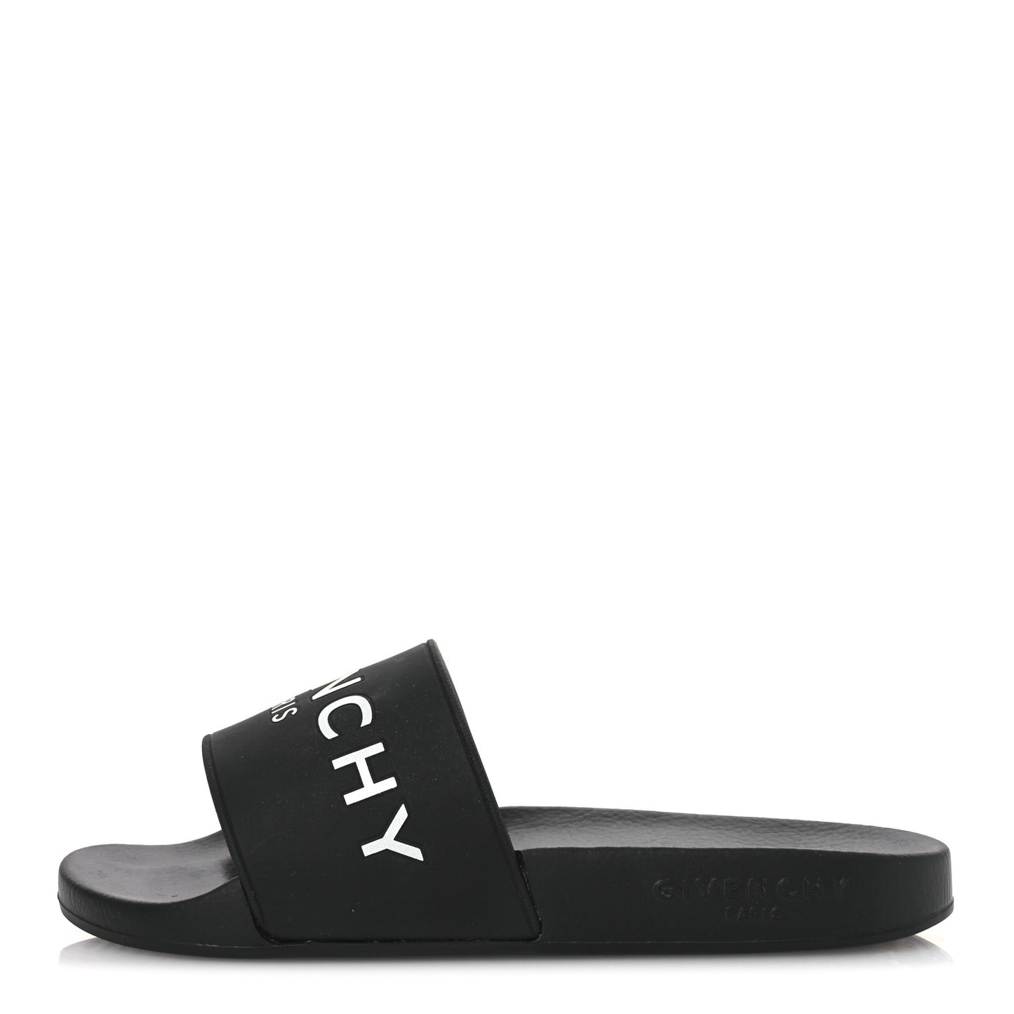Rubber Logo Pool Slide Sandals 35 Black