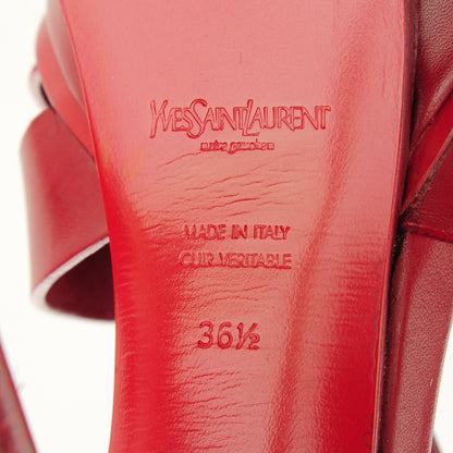 Saint Laurent Calfskin Tribute 105 Platform Sandals 36.5 Deep Red 5 of 5