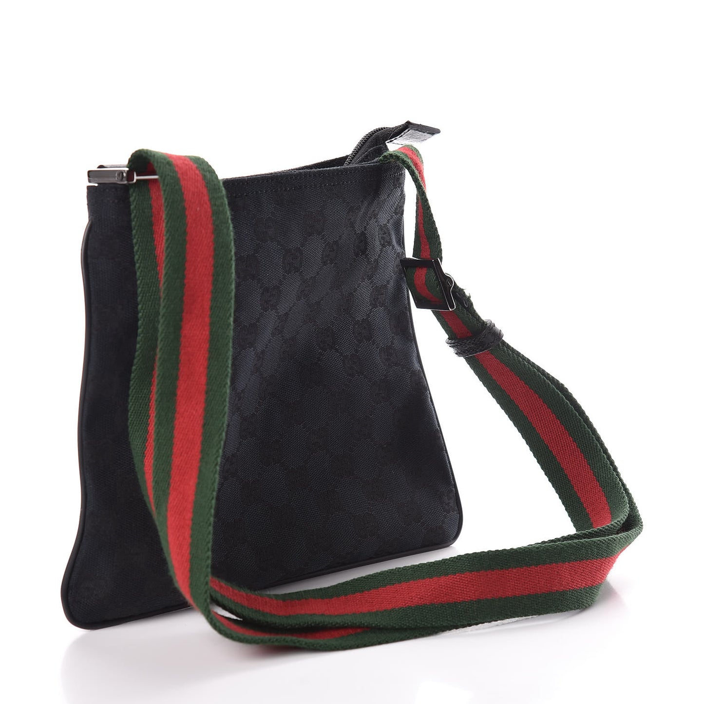 Monogram Web Small Flat Messenger Bag Black