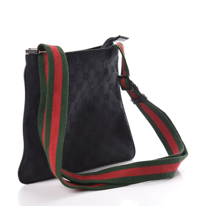 Gucci Monogram Web Small Flat Messenger Bag Black 3 of 10