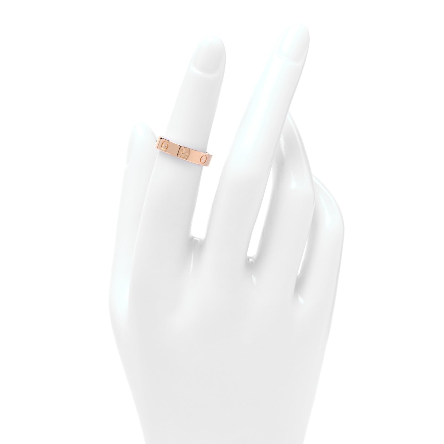 18K Pink Gold Diamond 4mm LOVE Wedding Band Ring 48 4.5