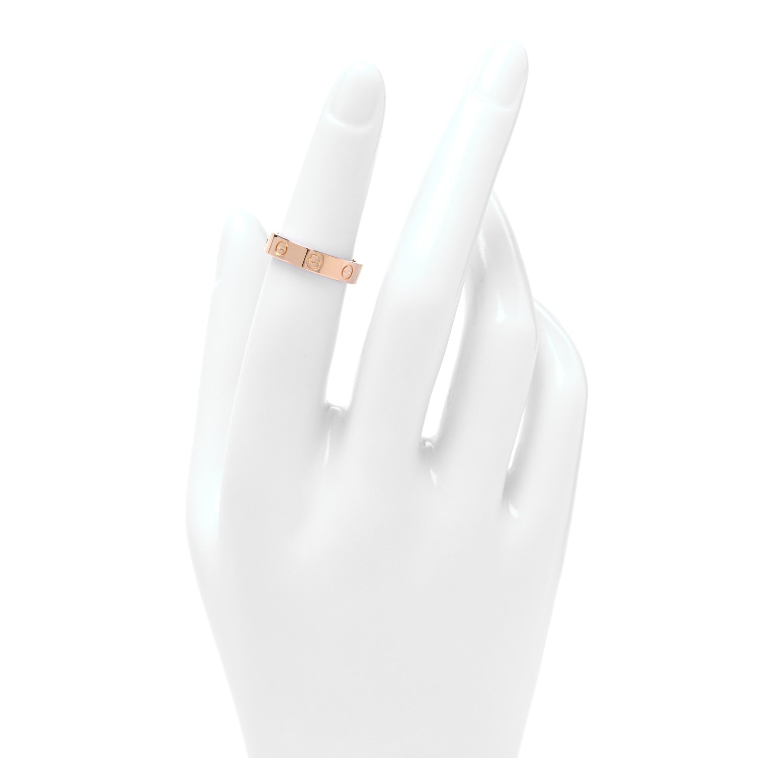 Cartier 18K Pink Gold Diamond 4mm LOVE Wedding Band Ring 48 4.5 2 of 4
