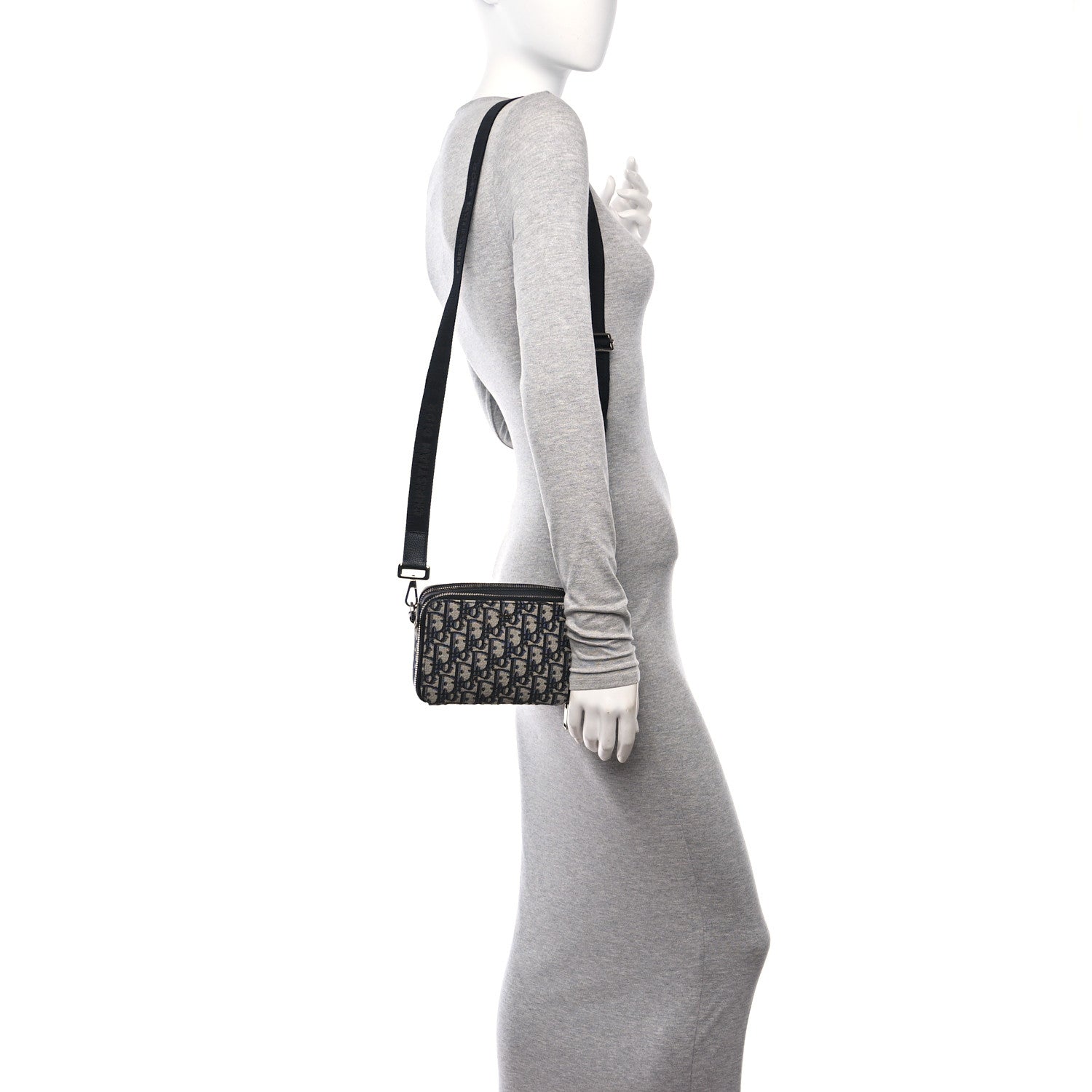 Christian Dior Oblique Pouch Navy Blue 3 of 14