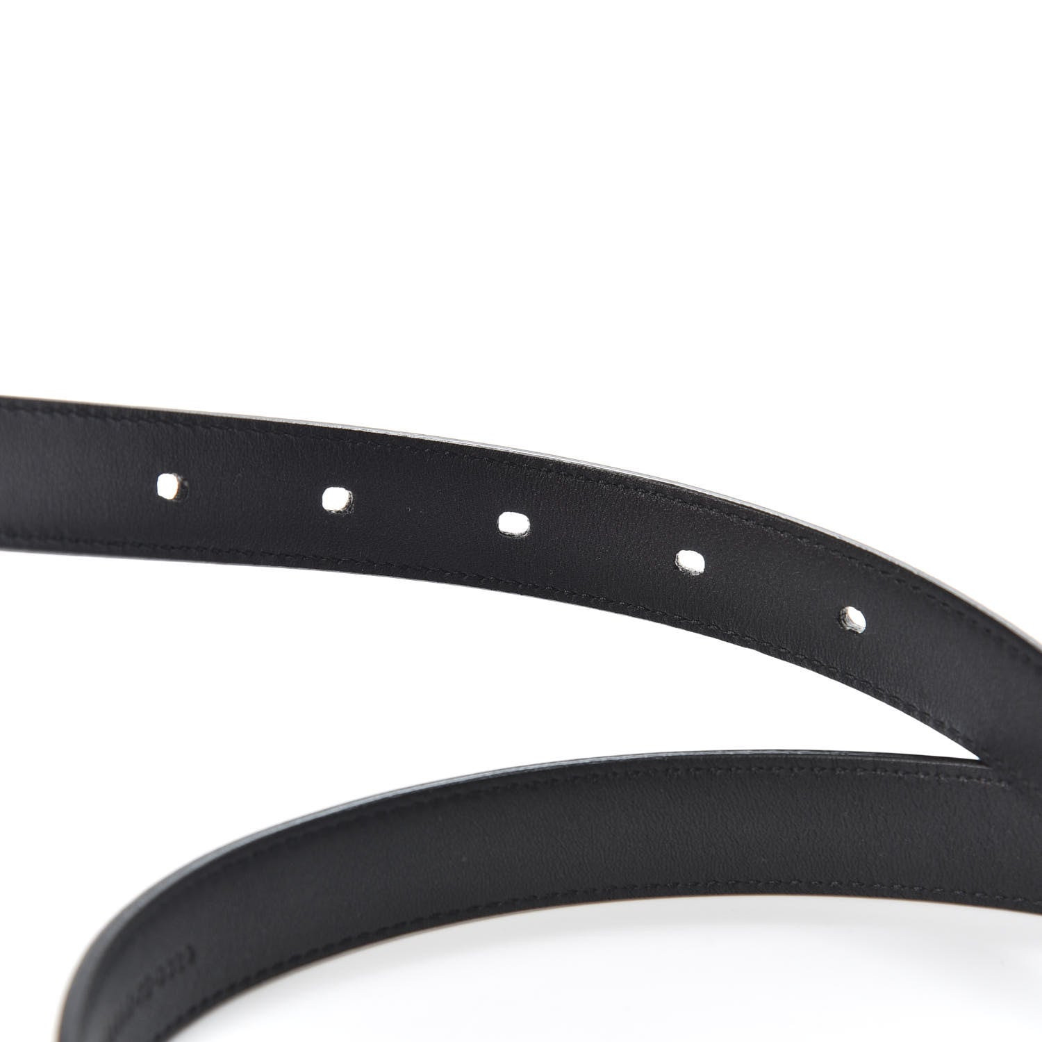 Saint Laurent Smooth Calfskin Monogram Square Buckle Belt 75 30 Black 3 of 5