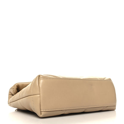 Saint Laurent Lambskin Quilted Toy Loulou Puffer Monogram Chain Satchel Dark Beige 4 of 11