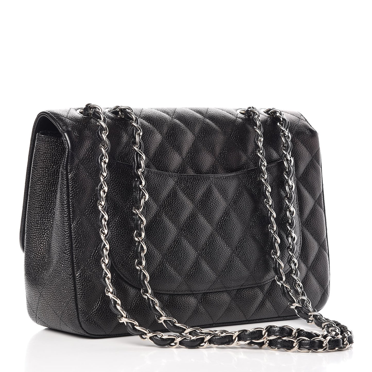 Caviar Quilted Jumbo Single Flap Black