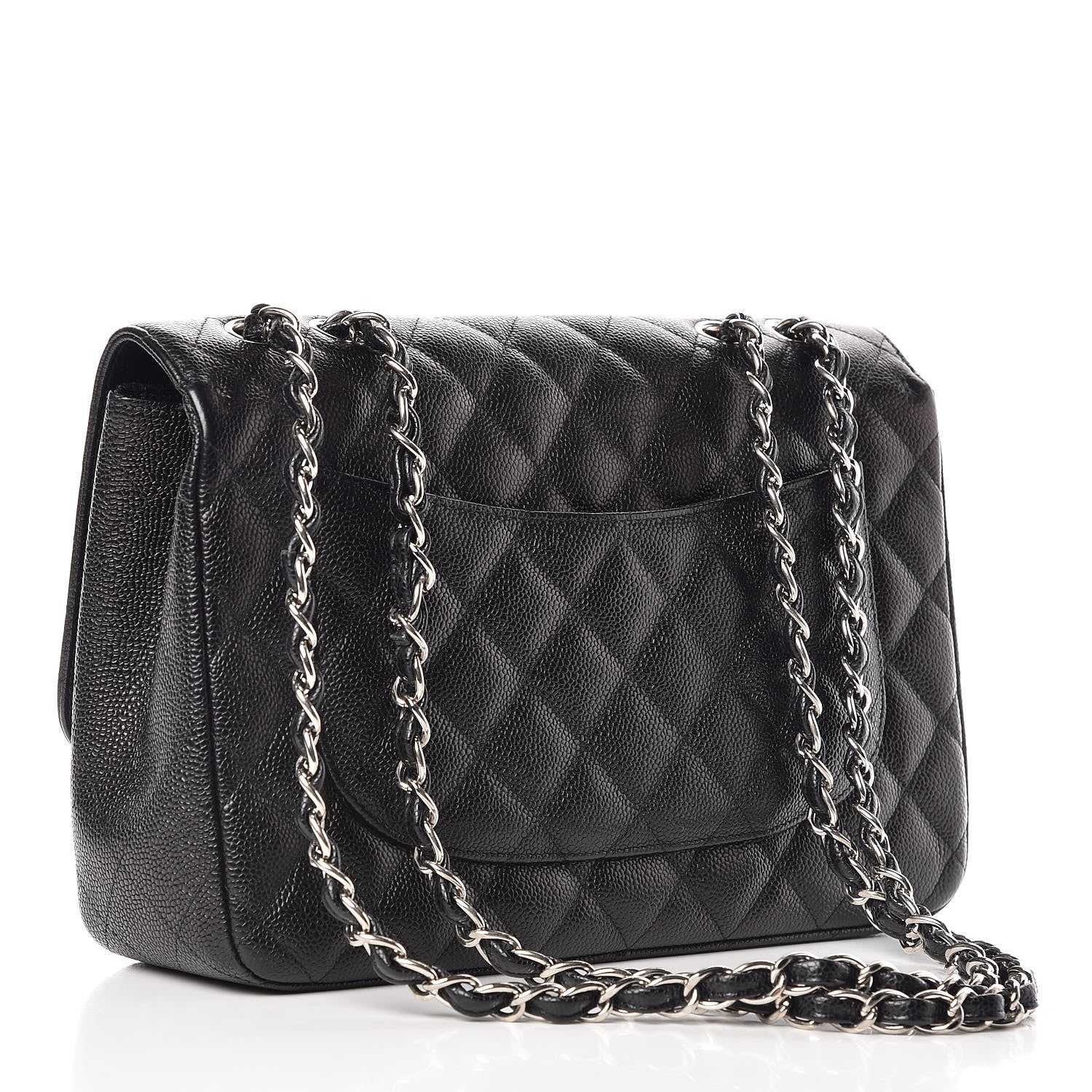 Chanel Caviar Quilted Jumbo Single Flap Black 3 of 11
