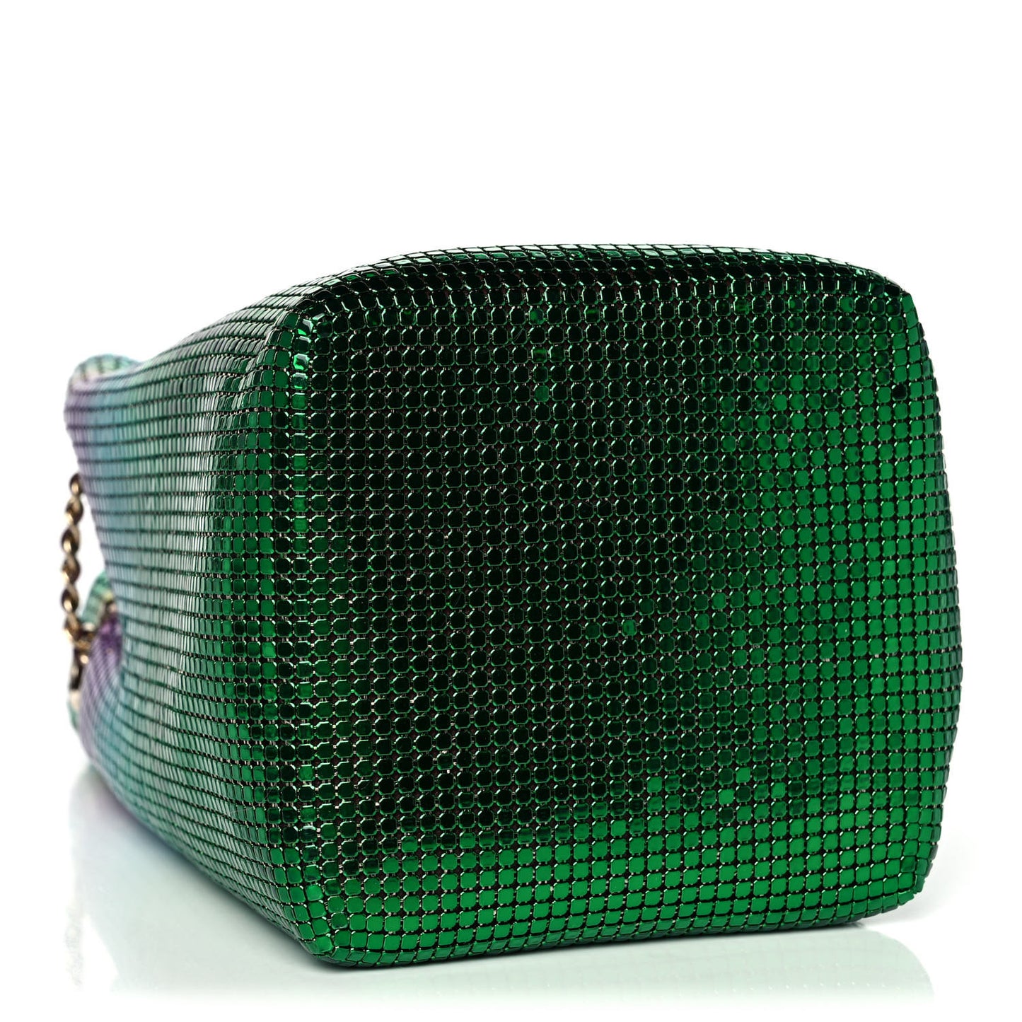 Faded Metallic Mesh Mini Bucket Bag Multicolor