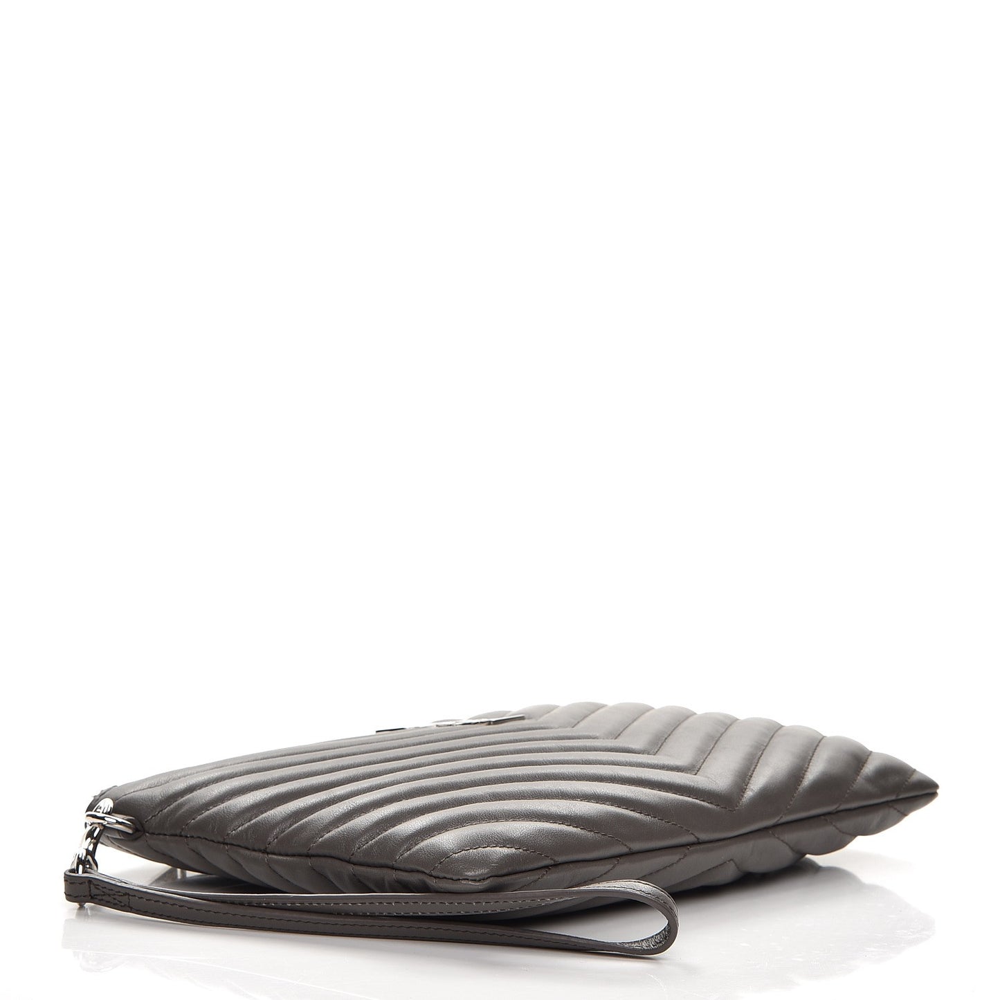 Calfskin Matelasse Chevron Monogram A5 Wristet Earth