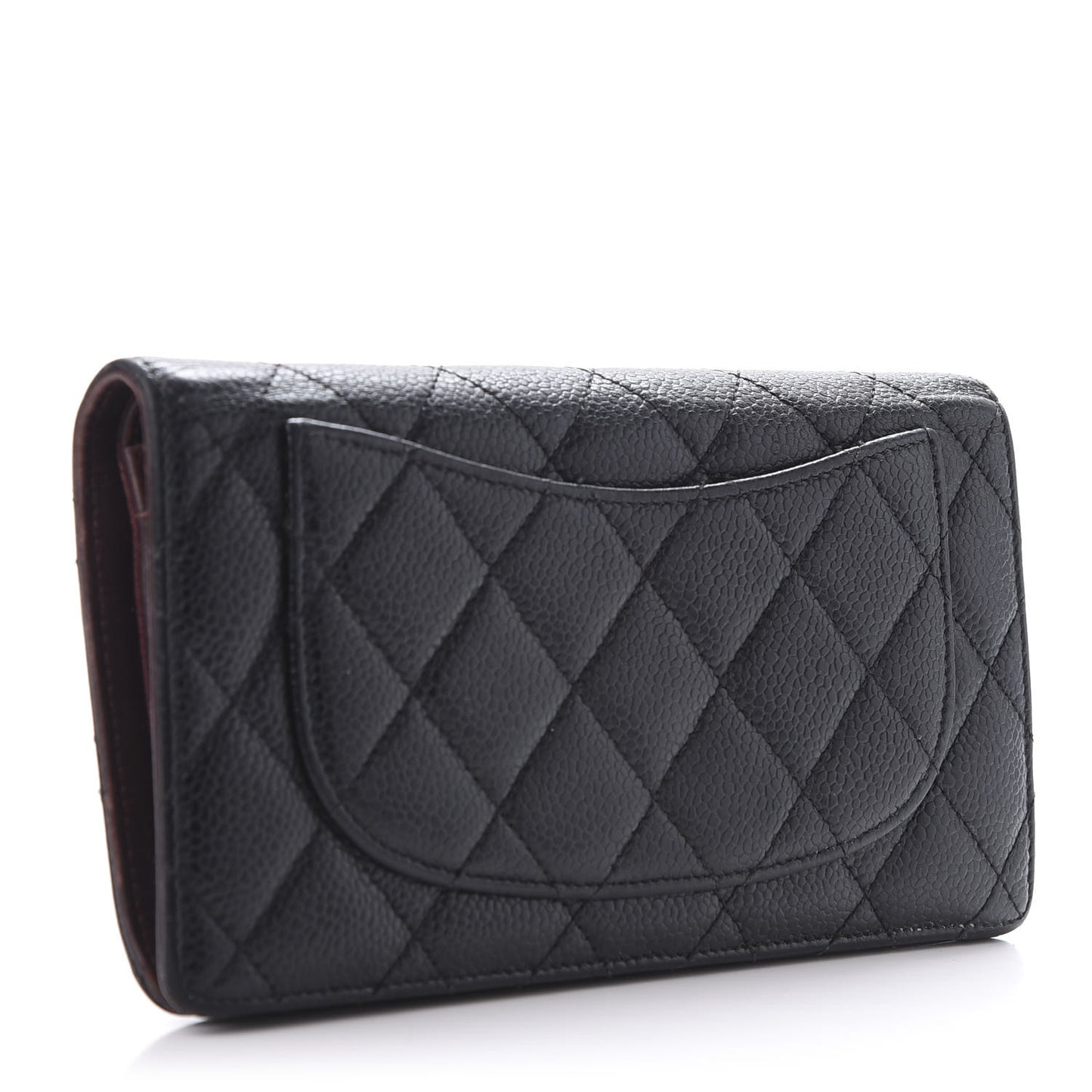 Caviar Quilted Yen Wallet Black