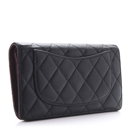 Chanel Caviar Quilted Yen Wallet Black 3 of 18