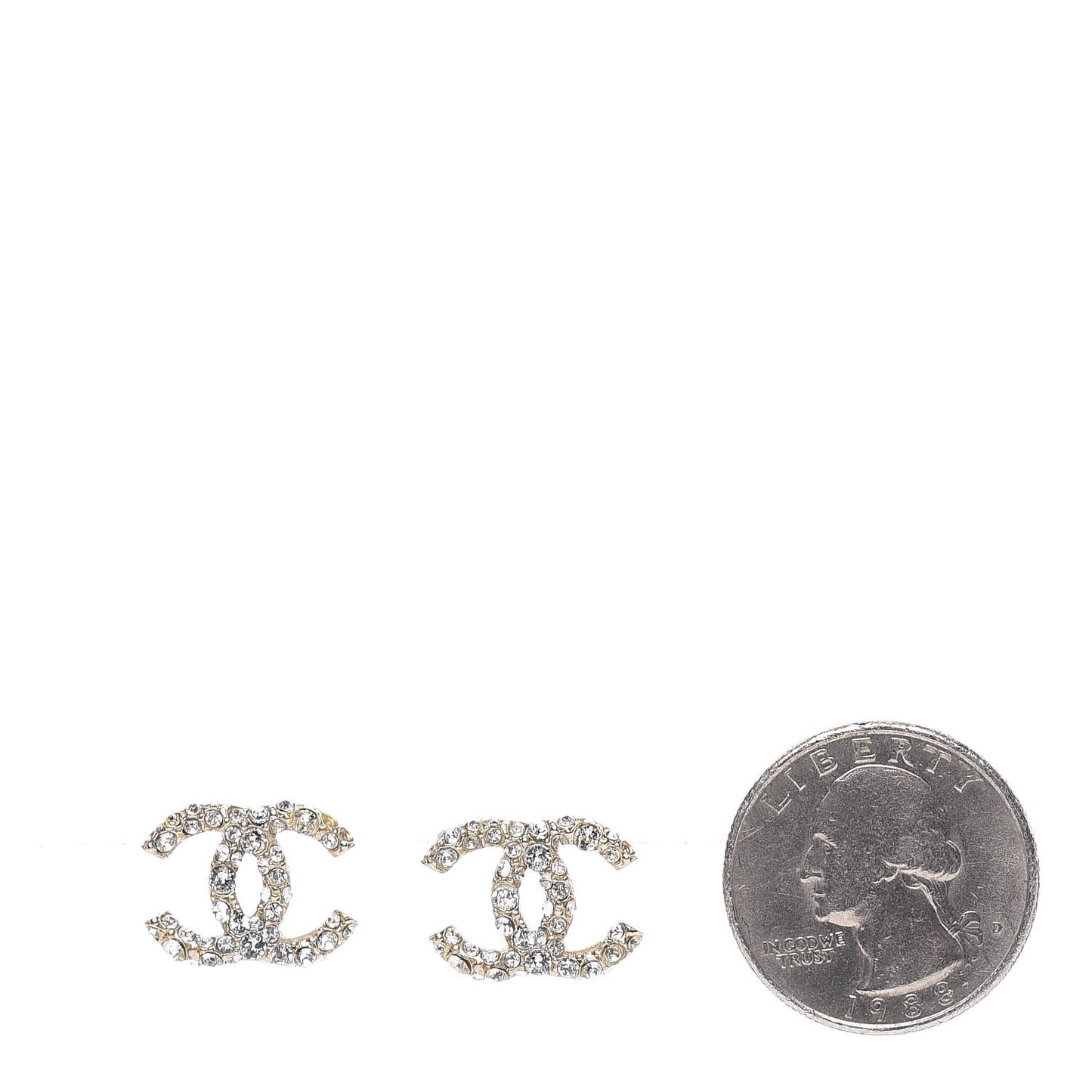 Crystal CC Earrings Gold