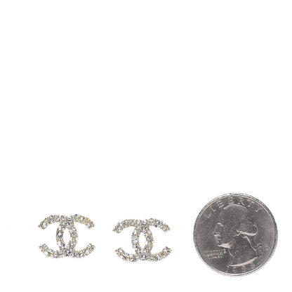 Chanel Crystal CC Earrings Gold 2 of 5