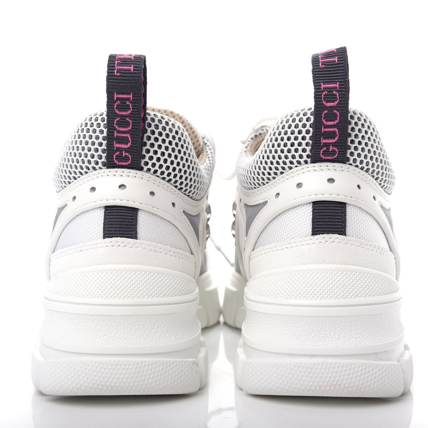 Gucci X SEGA Mesh Calfskin Suede Womens Flashtrek Sneakers 37.5 Great White 7 of 10