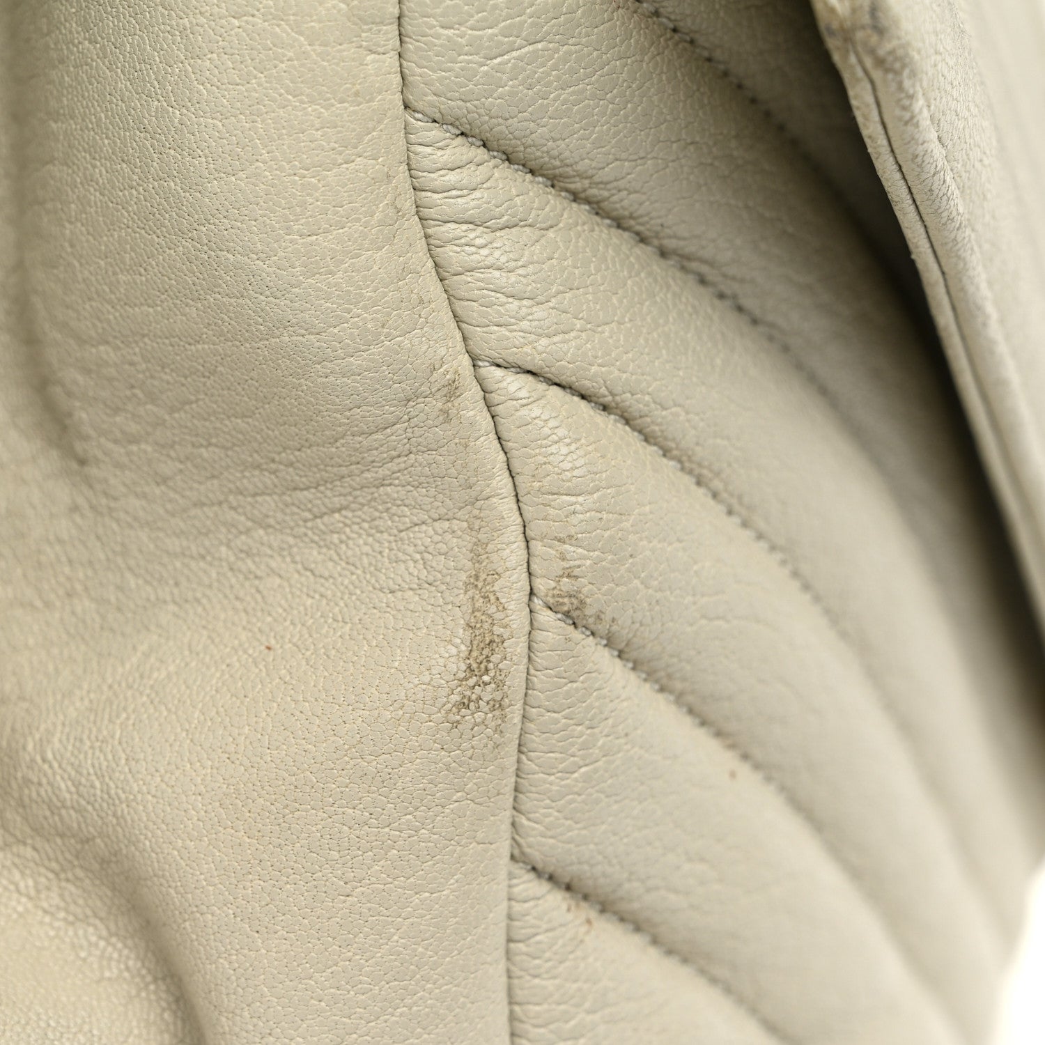 Saint Laurent Sheepskin Matelasse Chevron Monogram Large College Satchel Cream Soft 16 of 21
