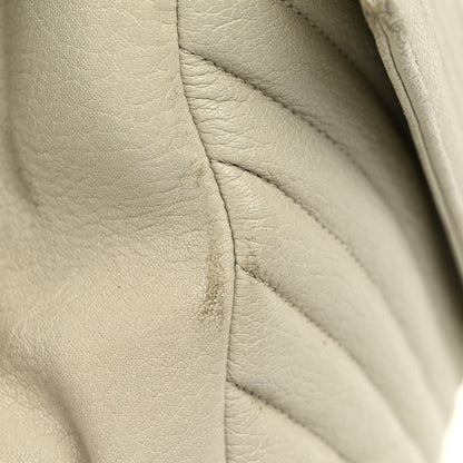 Saint Laurent Sheepskin Matelasse Chevron Monogram Large College Satchel Cream Soft 16 of 21